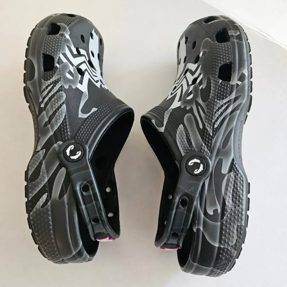 Crocs Black Venom Graphic Classic Clog Size Men 7 / Women 9 Spider-Man Marvel